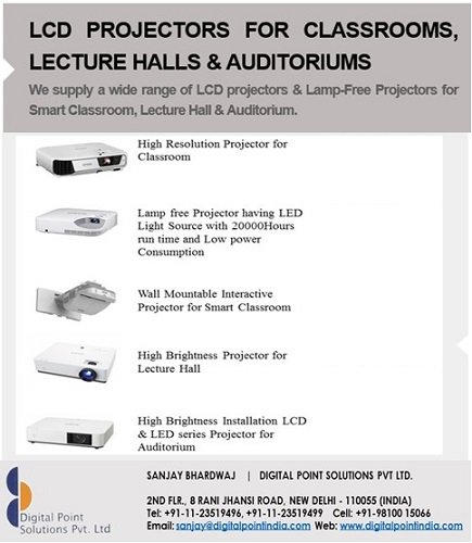 Digitalpointind's tweet image. Introducing a wide range of #LCDProjectors &amp;amp; #LampFreeProjectors for Smart Classroom, Lecture Hall &amp;amp; Auditorium. For More Details pls visit: digitalpointindia.com Email: sanjay@digitalpointindia.com or Call us on +91-9810015066