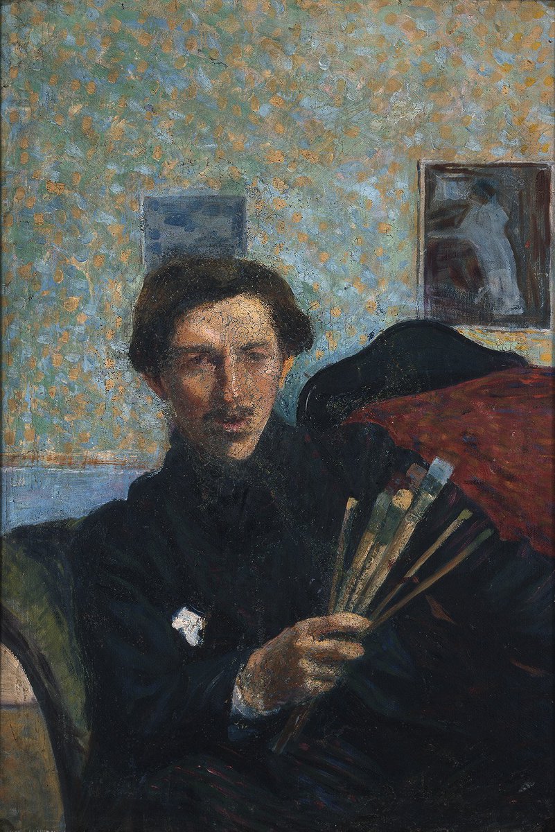 Il 17 agosto 1916 moriva a Verona Umberto Boccioni, esponente di spicco del futurismo e autore di "Autoritratto" (1908), qui recto e verso, esposto in sala XVIII

#UmbertoBoccioni #autoritratto #pinacotecadibrera