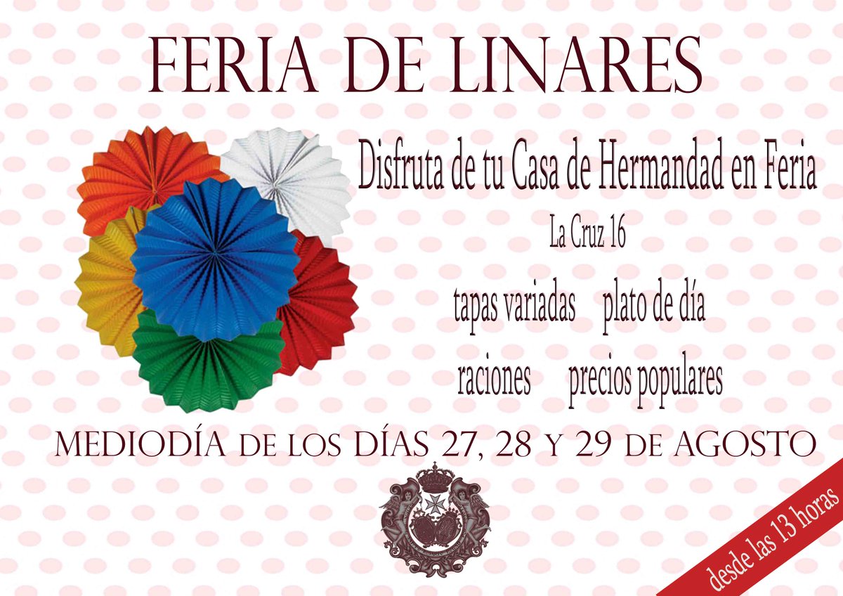 Disfruta la Feria 2018 en la Casa de Hermandad con una amplia oferta gastronómica #hermandadprendimientolinares #lahoradelprendimiento #PortiRosario #ProCoronaciónRosario