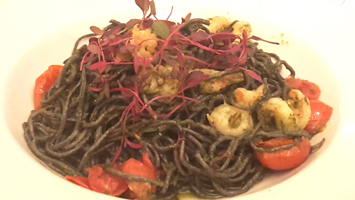 Always a hit. Squid ink pasta with seafood!! #Pizza #Pasta #Vino #ItalianFood