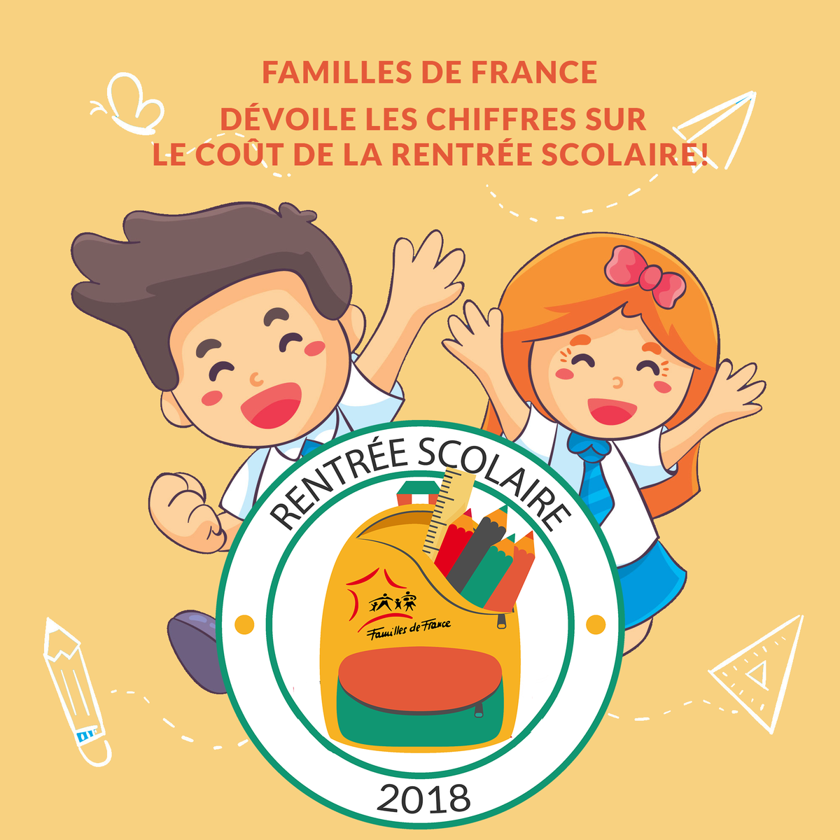 Familles2France's tweet photo. Aujourd’hui @Familles2France dévoile les chiffres sur le coût de la rentrée scolaire en 2018 ! Plus d'info à venir !
#Rentree2018 #ARS2018 #Familles https://t.co/fJlRLfNIy7