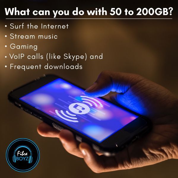 FibreBoyz's tweet photo. What you can do with 50 to 200GB??
This might just be what you need!
https://t.co/4YjG6F7C6T
https://t.co/7s5d7UhxtW
- Surf the Internet
- Stream music
- Gaming
- VoIP calls (Skype etc.)
- Frequent downloads
#GetConnectedNow
#DataHasFallen
#FibreBoyz https://t.co/QovkNwxABa