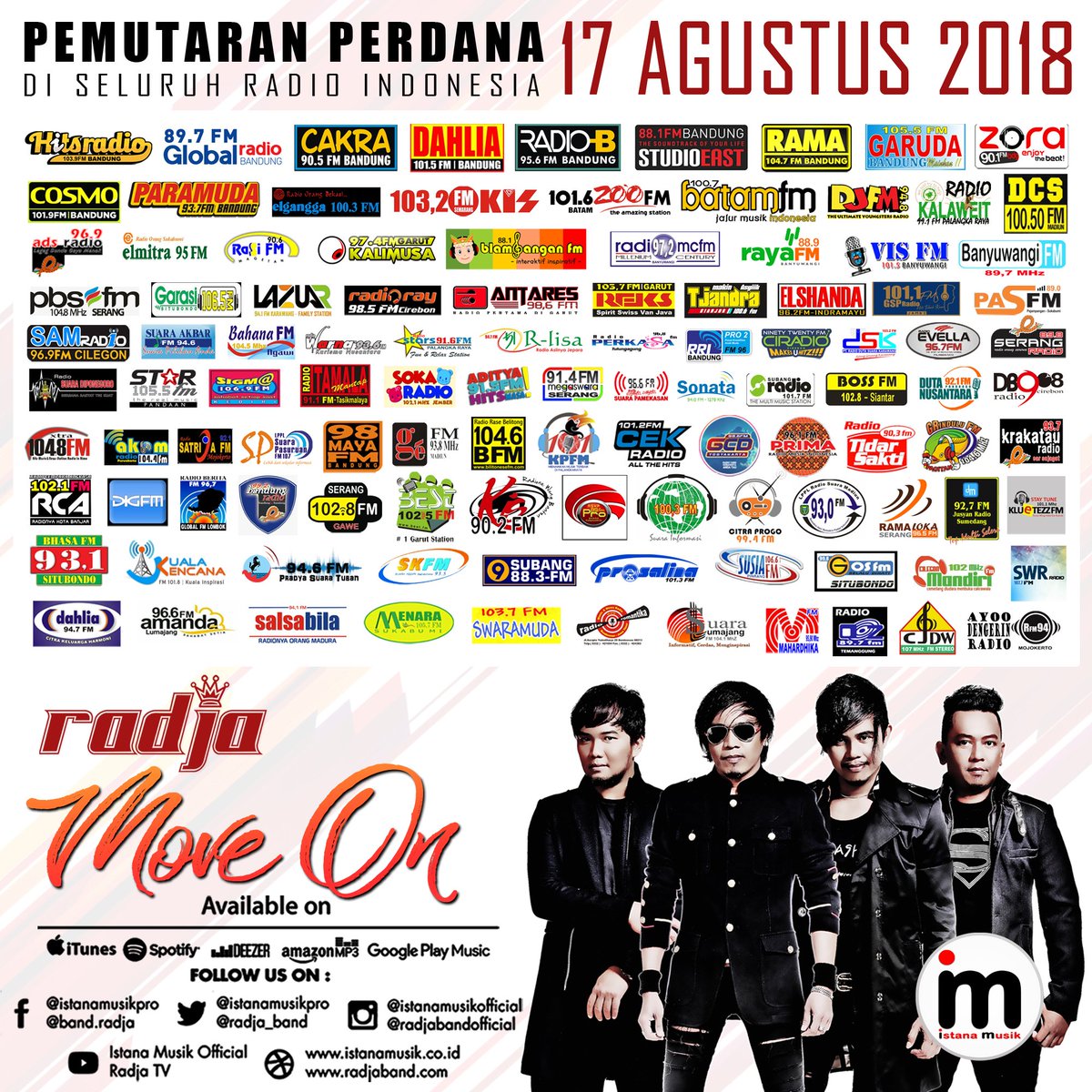 SwaramudaBDG's tweet photo. #PemutaranPerdanaRadio :
Np:#MOVEON #2019MOVEON
@Radja_Band cc :@IstanaMusikPro @BuleVaul https://t.co/3yIbuAYGHb