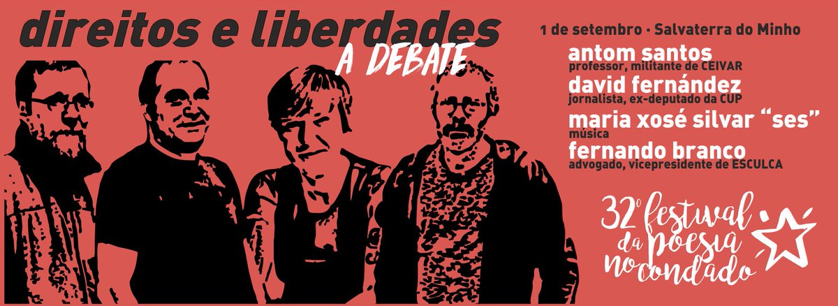 scdcondado's tweet photo. Os direitos e liberdades a debate no 32 Festival da Poesia no Condado com o expreso independentista Antom Santos, @HiginiaRoig, exdeputado da @cupnacional; @mariaxosesilvar "Ses" e Fernando Branco de @EsCULcA https://t.co/Lt8hym39wN