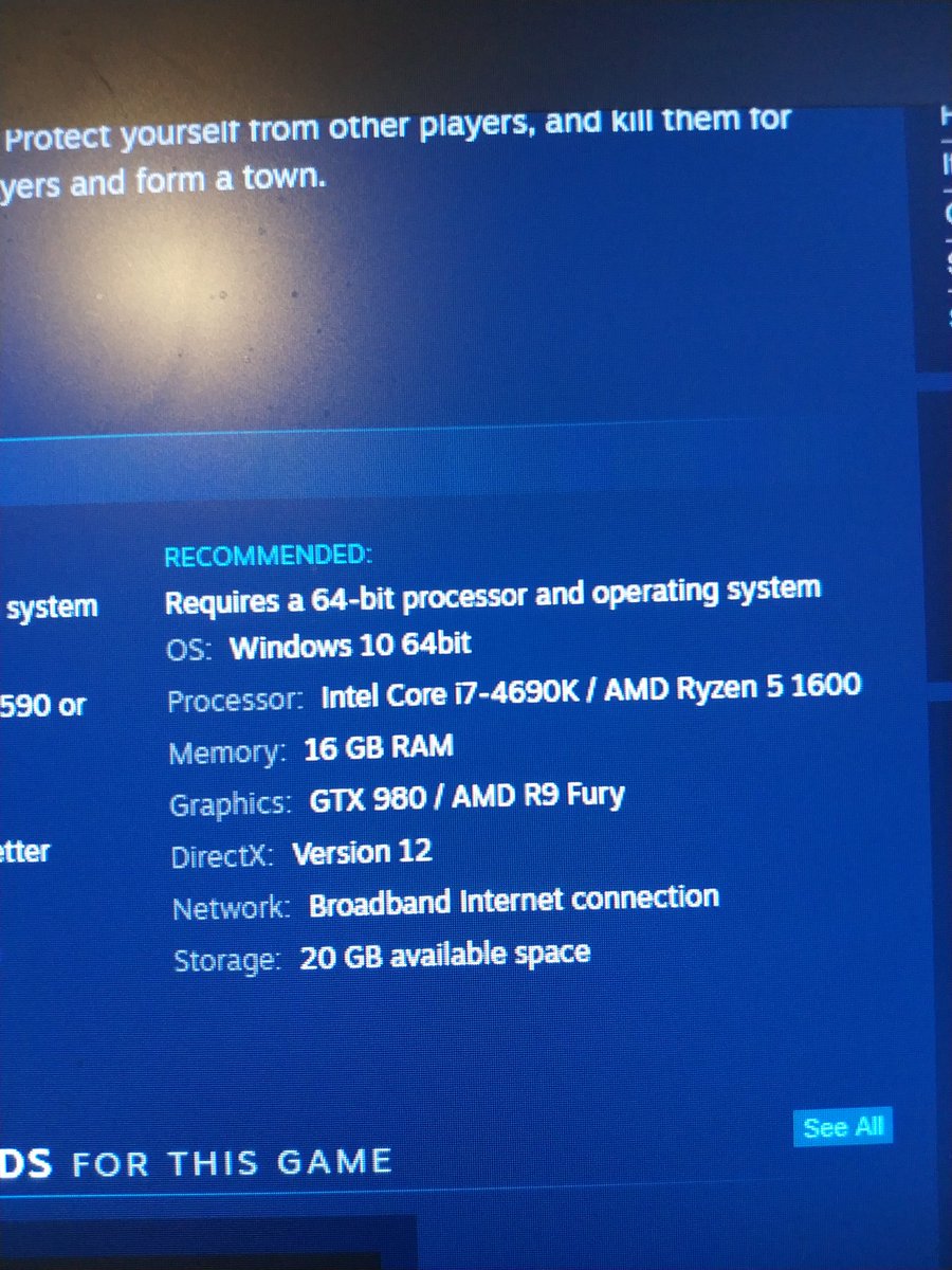 DWRxLEGENDx's tweet photo. @playrust was looking at getting rust and I noticed that on steam under recommended specs the processor is listed as i7-4690k but the 4690k is an i5 even trade for a free copy since I found this typo 😂 https://t.co/6V1SyJ7fuz