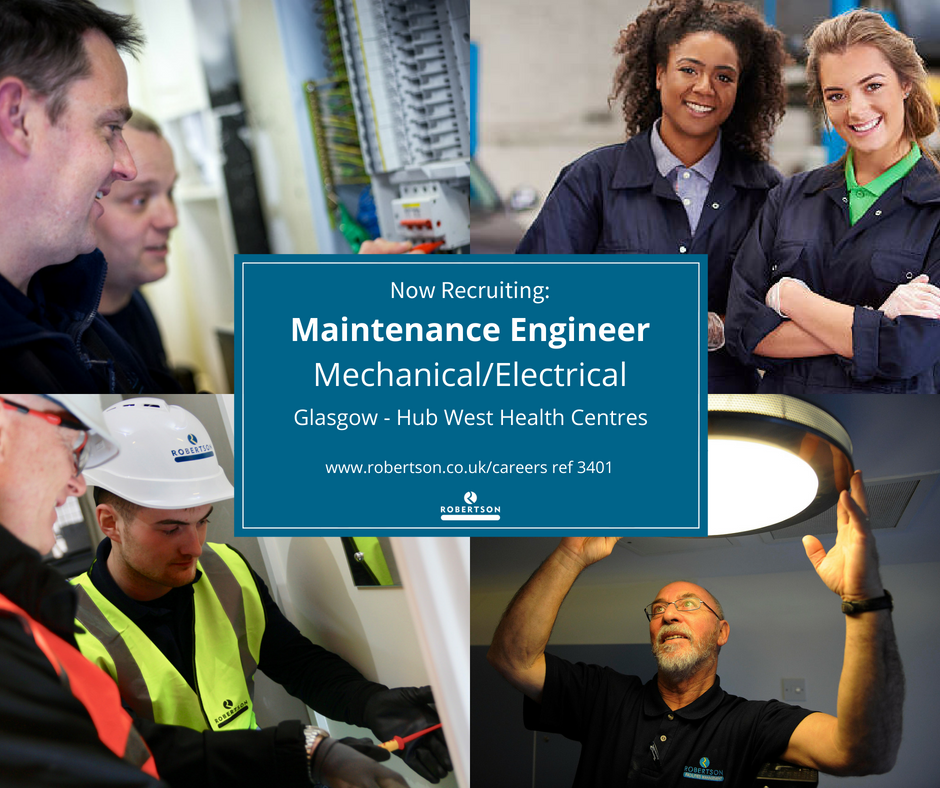 Still accepting applications for our Maintenance Engineer position in #Glasgow. Apply here! careers-robertson.icims.com/jobs/3401/main… #Electrician #Engineer #Mechanical #GlasgowJobs #GlasgowCareers