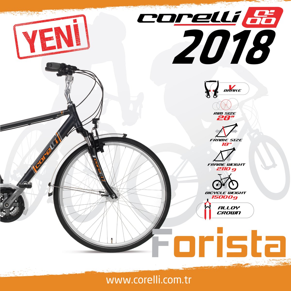 Corelli’nin Şehir Bisikletleri serisinden Forista ile şehirde tüm yollar sizin! 🚴🏻 

Corelli’nin tüm bisiklet modellerine, teknik detaylarına ve fiyat bilgilerine web sitemizden ulaşabilirsiniz.