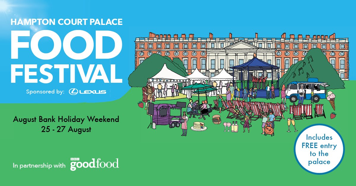 BBCGoodFoodShow's tweet photo. With almost 2 weeks to go, the countdown is on to the Hampton Court Palace Food Festival… the place to be for a #royalfoodfest… we can't wait! Find out more > @hrpfoodfestival https://t.co/kt6LMkS8dw https://t.co/GxhpE0Bv7V