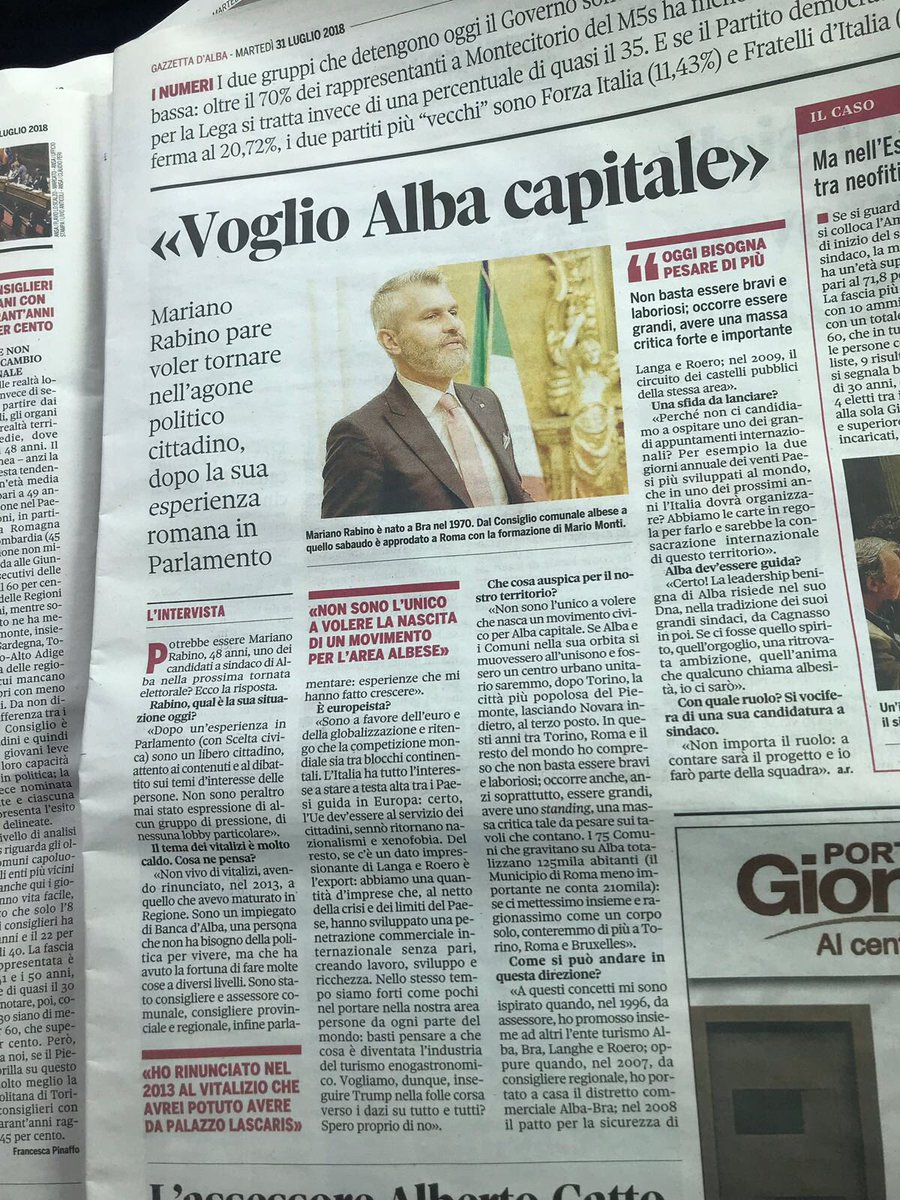 Qualche giorno fa ho rilasciato un’intervista al settimanale <a href="/gazzettadalba/">Gazzetta d'Alba</a>...