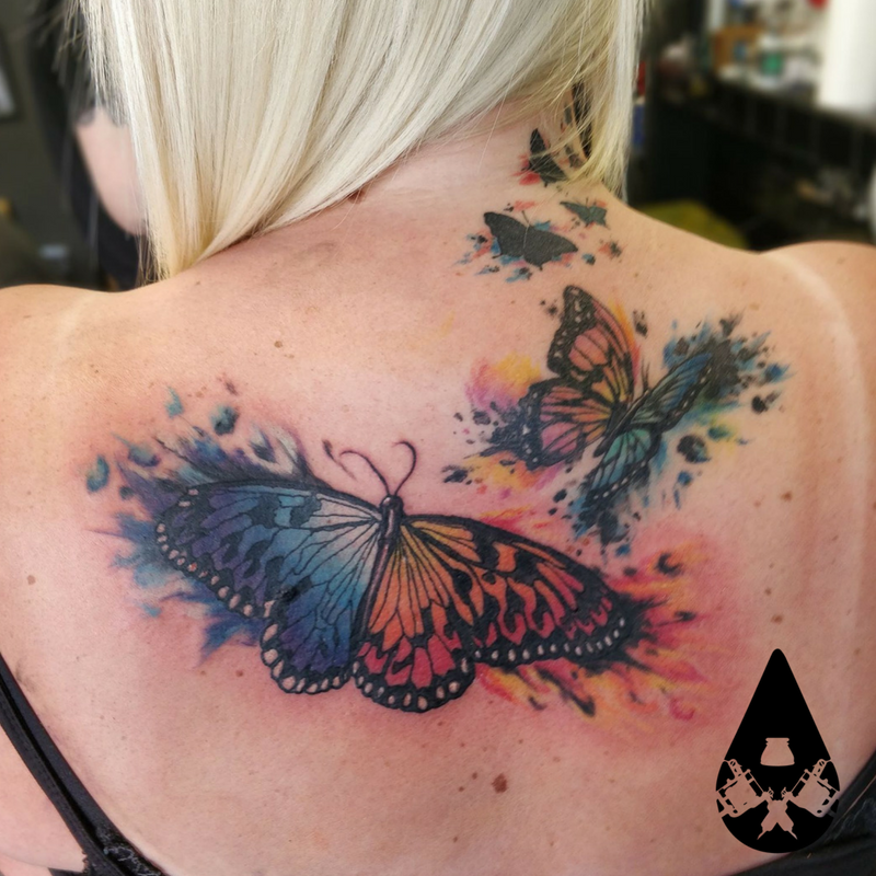 Inkwell_Tattoo_'s tweet photo. How amazing is this new design by Jordan!? Jordan has some last minute spaces available - the 21st August, morning of the 22nd, and the 23rd and 24th. Send us a message to book in!!

#Ink #Inked #Butterfly #backtattoo #colourtattoo #tattoo #tattooartist #winterbourne #bristol https://t.co/7oONzGV3Yx