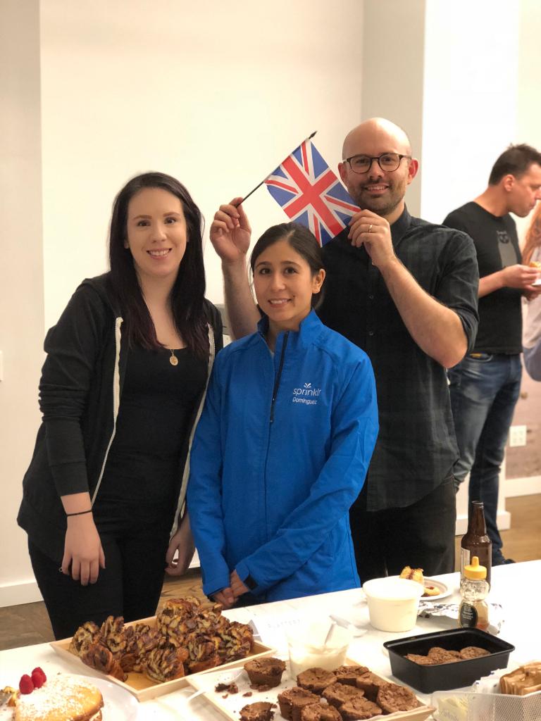 Sprinklr's tweet photo. Today's weekly happy hour theme = The Great British Bake Off! Thanks to our amazing bakers for the yummy treats 🙌 #SprinklrLife https://t.co/sC822KHexi