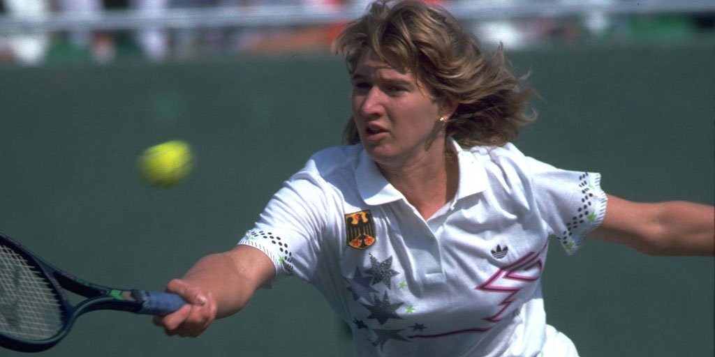 tiebreaktens's tweet photo. #FlashbackFriday: In 1988, Steffi Graf became the first and only tennis player (male or female) to achieve the Golden Slam by winning all four Grand Slam singles titles and the Olympic gold medal in the same year! #TieBreakTens #TennisFact https://t.co/oBTuWmcMlO