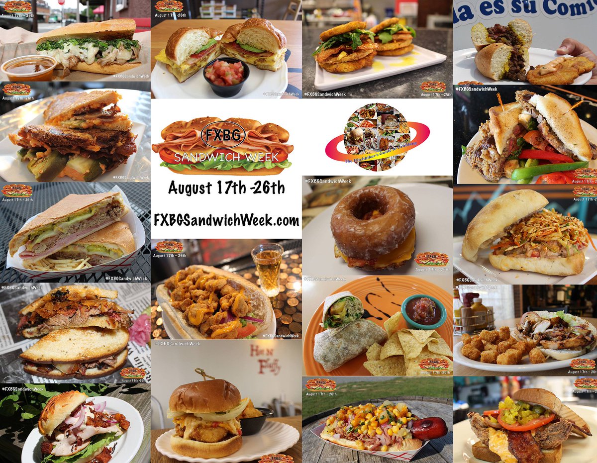 FXBurgVA's tweet photo. #FXBGSandwichWeek Kicks off TODAY!!!!!!! Today is the first day of grubbing $5 Sandwiches at Participating Restaurants and Food Trucks. Get all the details about this event and how you can win $25 Gift Cards at https://t.co/7hyBBK2xay. #FXBG https://t.co/Pfe7npGUBG