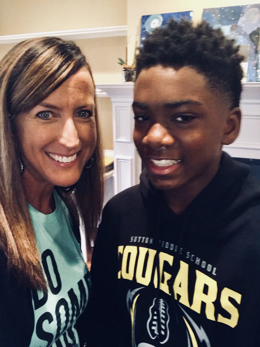 Before I head to @apsyoungms every day, I so love my morning time with my very own 8th grader ❤️ Have a great Friday from Jayden and I 😊 #Sutton #Young #apsfamily