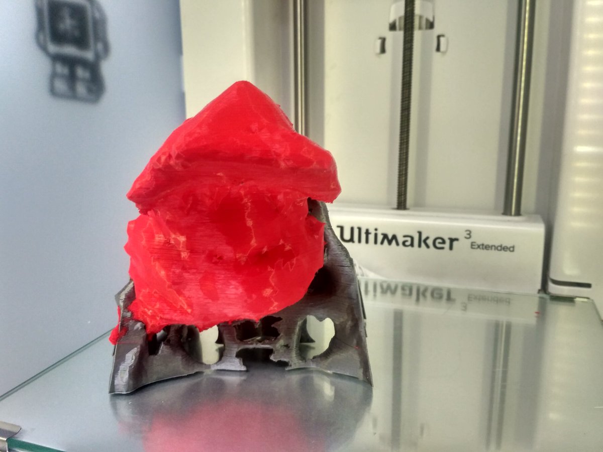 BiomMarina's tweet photo. Anatomical model of a tumor found at the sacrum printed at @3d_maranon using @Ultimaker 3. It will be very useful for surgery planning. @CristinaLopezSe  @rupermac @calvoharo_ja #3Dprinting https://t.co/cFEI01RSPW