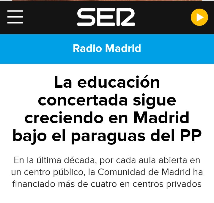 asierds's tweet photo. Dos noticias juntas se entienden mejor: mientras la financiación a la escuela concertada aumenta, la Educación Pública sufre el cierre de aulas, pérdida de docentes, caída de inversión en infraestructuras o en la formación del profesorado. 

Ese es el proyecto del PP para Madrid. https://t.co/hyU4nsNDBs