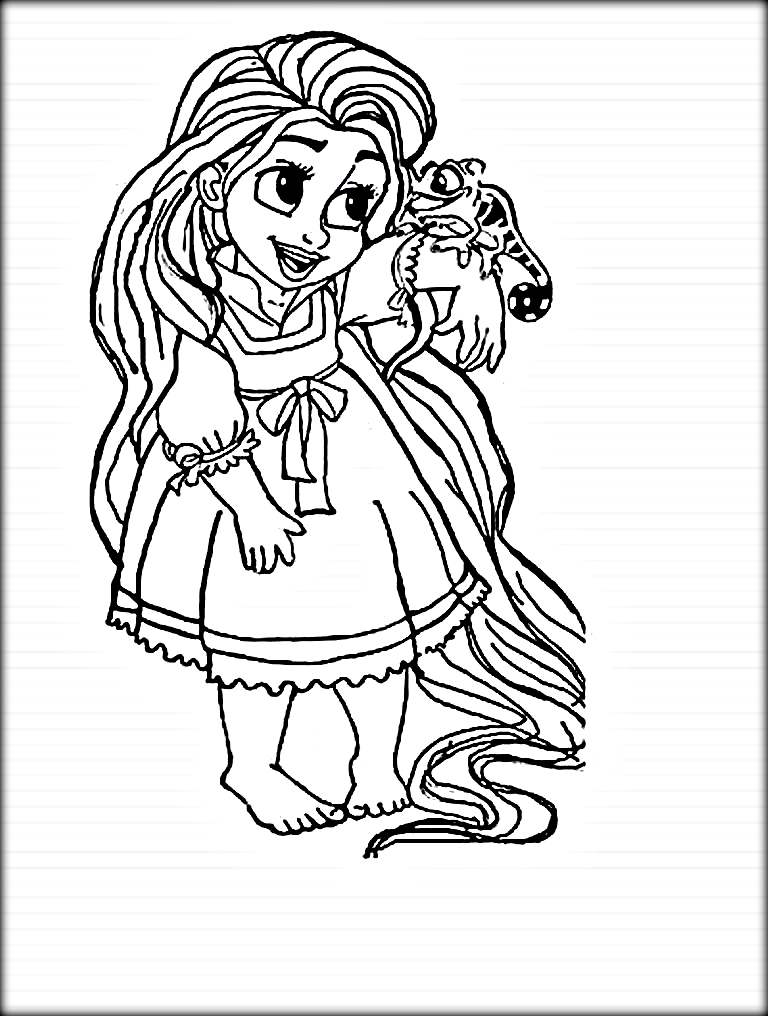 rapunzel baby coloring pages