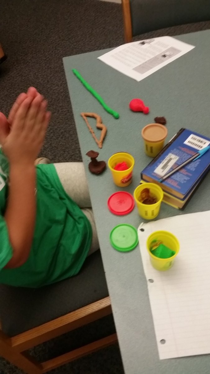 EastCaryMedia's tweet photo. Enriching EL curriculum and The Lightning Thief @camphalfblood - creating four objects to represent your Greek god or goddess #wonderwake #impscreate #handson https://t.co/McifJJGmW0