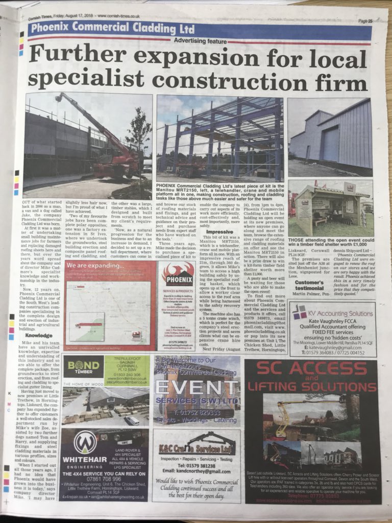 PhoenixCladding's tweet image. Check out our feature in this week’s @cornishtimes #Growth #Roofing #Cladding #Retail