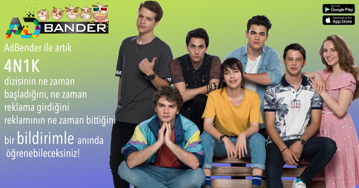 #4N1KİlkAşk her Cuma 20.00'de FOX'ta.
  "4N1K" dizisinin ne zaman başladığını ne zaman reklama girdiğini ve  reklamın ne zaman bittiğini bir bildirimle anında öğrenebileceksiniz.
 Adbender'ı hemen indirmek için; bit.ly/adbender
