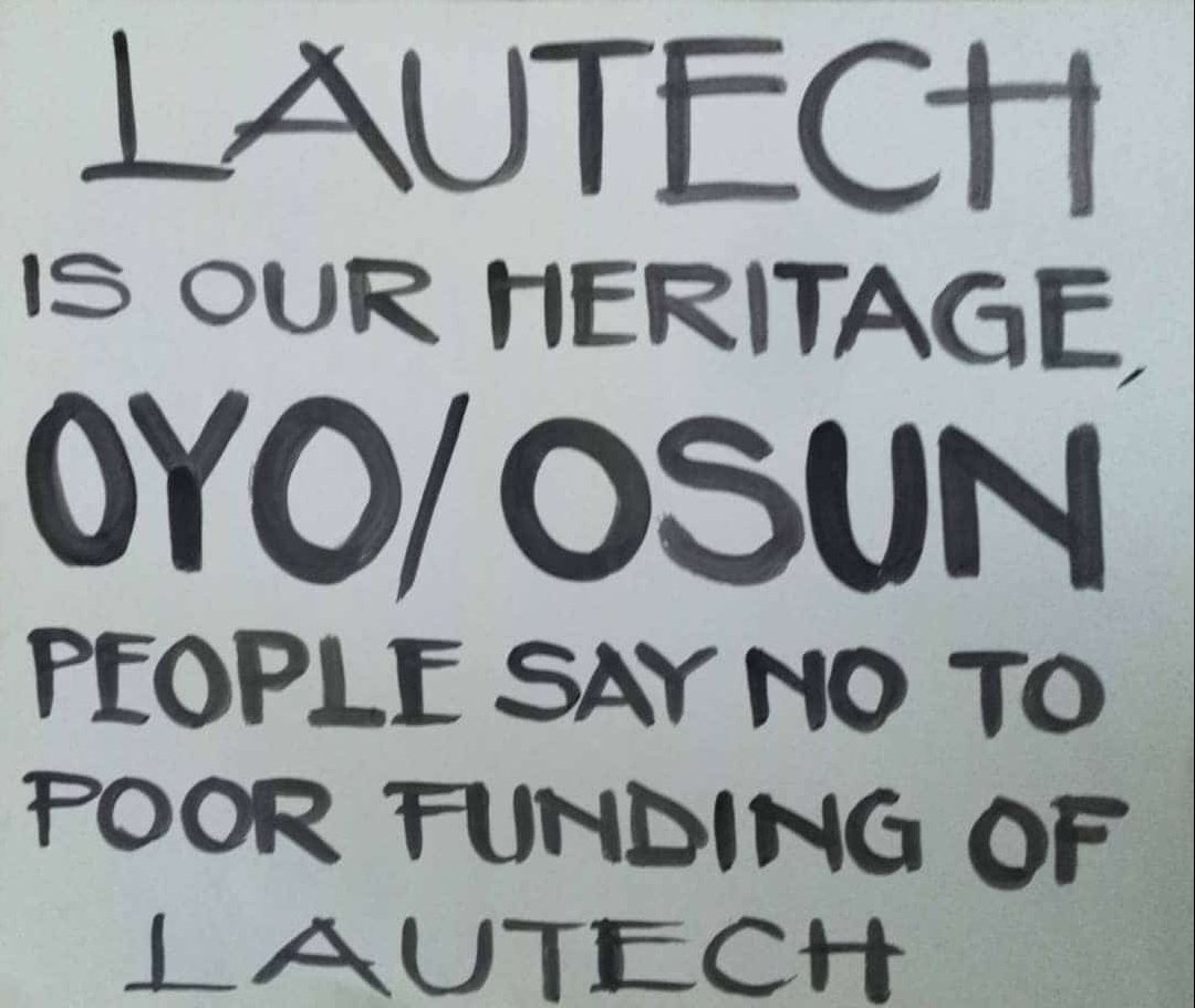 halaks85's tweet photo. Senator Ajimobi and Mr Aregbesola, stop this criminal act being perpetrated on LAUTECH. At least restore LAUTECH back to where you met it. https://t.co/pvXhsVoKwb