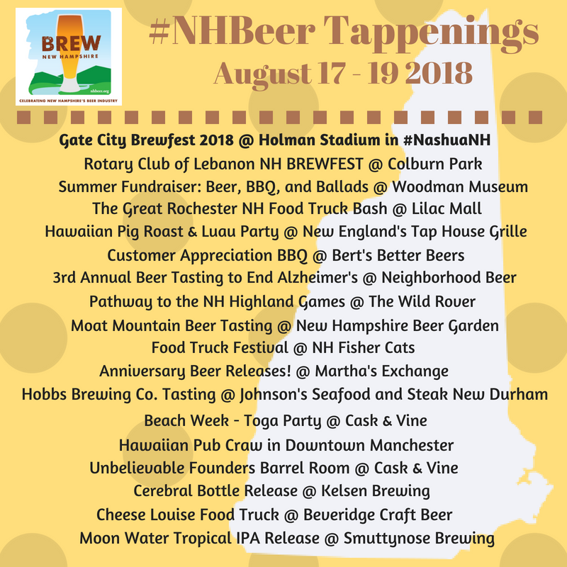#NHBeer Tappenings this weekend are highlighted by the
Gate City Brewfest NH! 🌞 Details for events are on facebook.com/pg/brewnh/even… 🍺
#NHBrewers #LiveFreeNH #VisitNH #LifeInThe603 <a href="/bellavancebev/">Bellavance Beverage Co.</a> <a href="/NHCraftAlliance/">NH Craft Alliance</a>