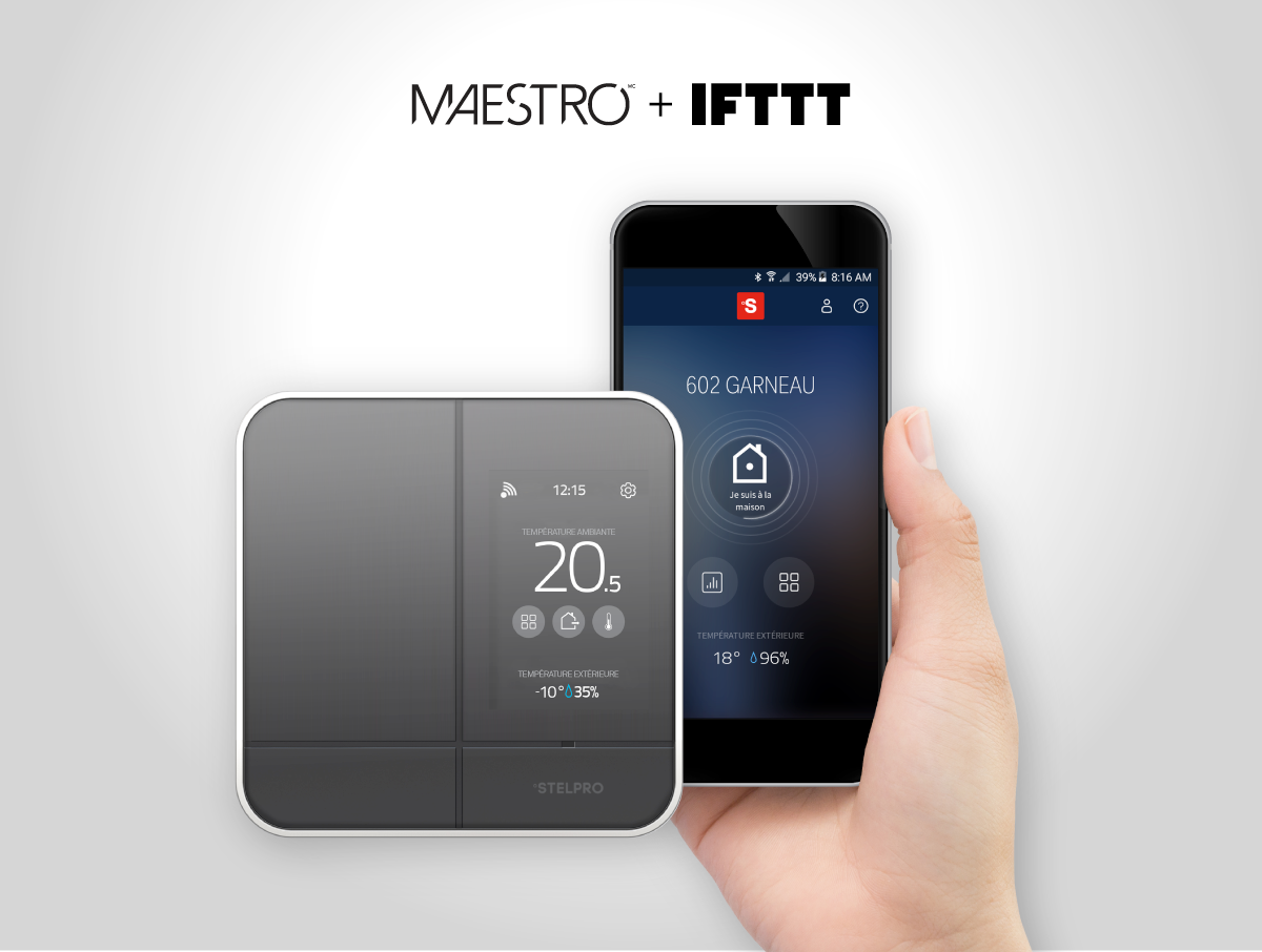 StelproOfficiel's tweet photo. IFTTT: Maintenant compatible avec Maestro! / Now compatible with Maestro! Pour en savoir plus/To learn more: https://t.co/UZCKJZjaxG https://t.co/ItaQsMPv54