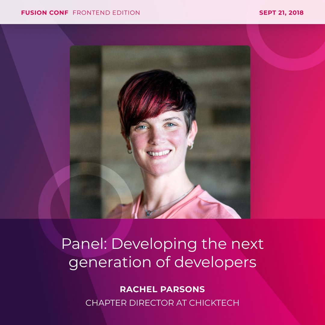 fusionconf's tweet image. How can we #develop the next generation of #developers? Join the conversation 9/21 with our panel featuring @Cristina_Veale, @PinkeeRach and @CodeOutside; moderated by @MarkKroh!
 Tickets available now: bit.ly/FusionConfFron… #dev #frontend #css #NCTech #TechYourSeat