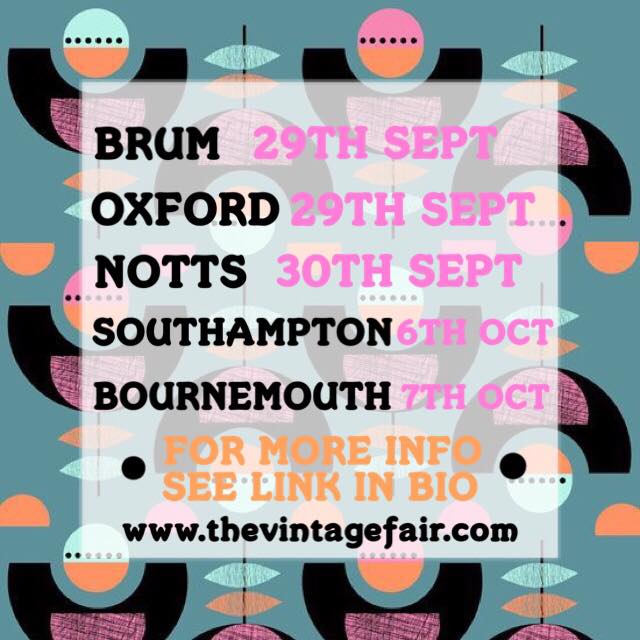 COMING SOON TO A CITY NEAR YOU! We're touring the country this Autumn with loads of great, affordable vintage shopping, delicious cake, live music and pop up beauty salons! thevintagefair.com for more info!