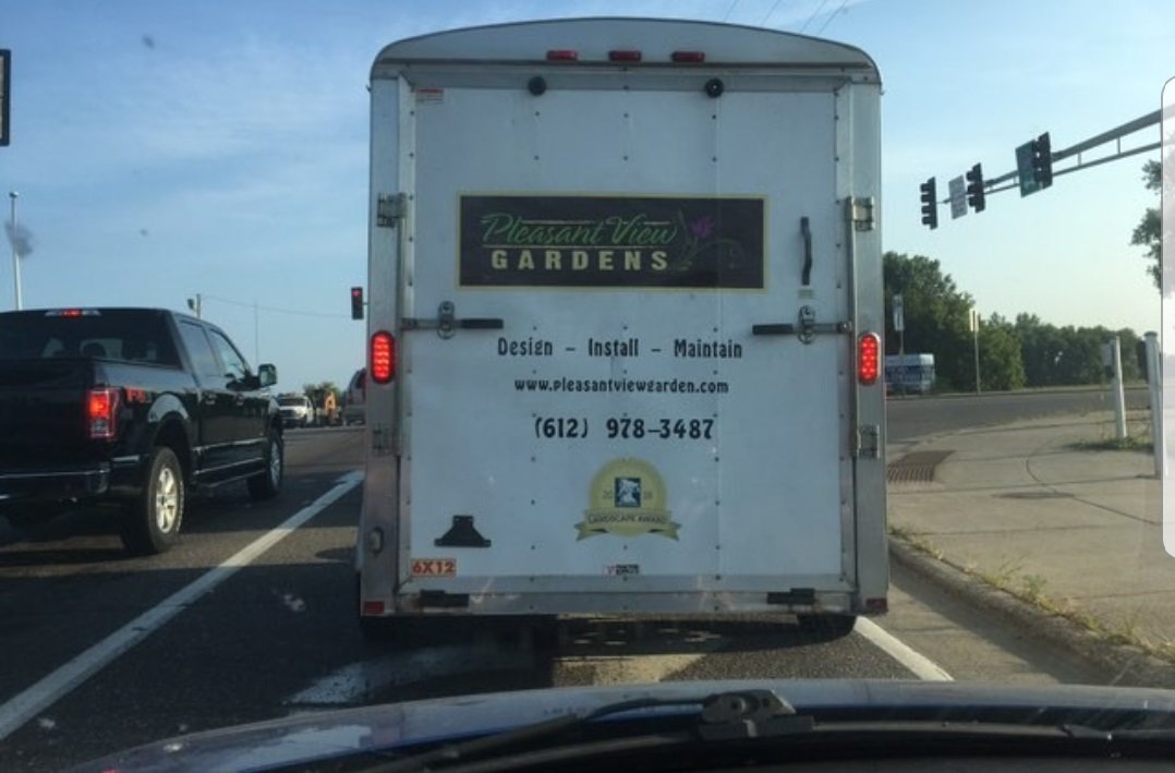 MinnesotaNLA's tweet photo. @pleasantviewgdn sent this picture displaying how they are #MNLAProud! See the MNLA Award winner logo at the bottom? Thanks!  How are you using MNLA to market? Share a photo, tag it, and you could win tickets to a St. Paul Saints game! #MemberAppreciationMonth #MNLAmembers https://t.co/6mgAEB7AeW