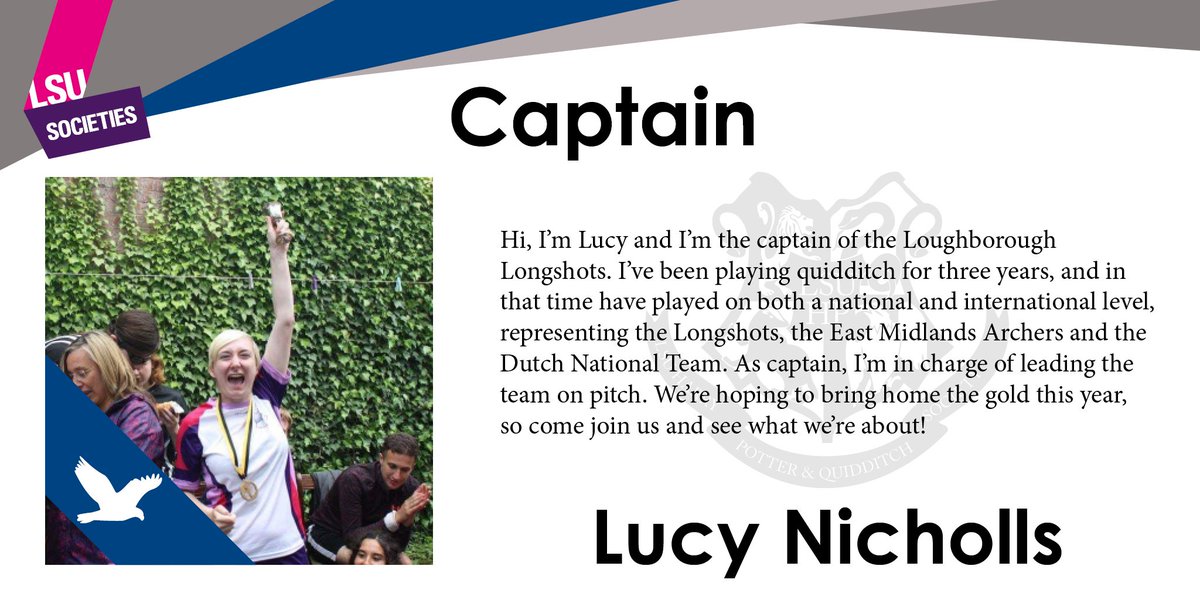 Next up is our Quidditch team Captain Lucy Nicholls.

As Ravenclaw's head of house she will be trying to keep them at the top and bring the House Cup home for the 3rd year in a row.