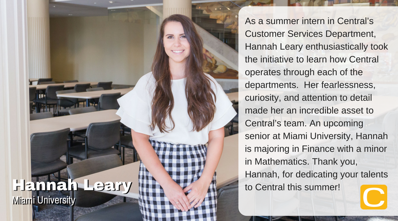 Central_Ins's tweet photo. Putting a well-deserved spotlight on Hannah Leary, our Customer Services intern. Thank you for sharing your talents with us! @hleary_ https://t.co/1dxELPN34z