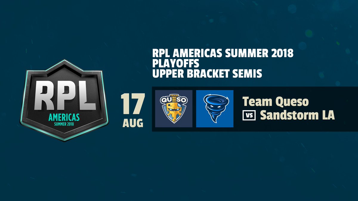 RPL (@rplgg) on Twitter photo RPL AME Playoffs Upper Bracket Semis
<a href="/TeamQuesoGG/">Team Queso</a> v @SandstormLA
21:30 EST
Streams:
<a href="/MissGpops/">Miss GPops</a>
<a href="/WanderChM/">Wandersito</a> RPL AME Playoffs Upper Bracket Semis
<a href="/TeamQuesoGG/">Team Queso</a> v @SandstormLA
21:30 EST
Streams:
<a href="/MissGpops/">Miss GPops</a>
<a href="/WanderChM/">Wandersito</a>