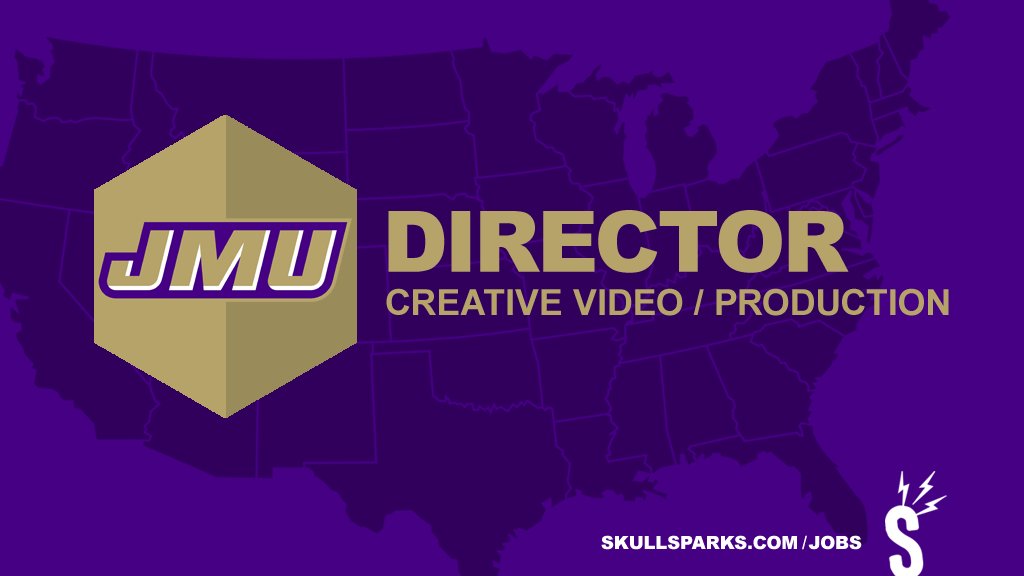 SkullSparks's tweet photo. New opportunity as Director of Creative Video &amp; Production for @JMUSports. Full details: https://t.co/EqRAF8w1Di More jobs: https://t.co/ly28ADo6WL https://t.co/hgKQ62TM29