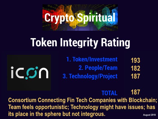 CryptoSpiritual's tweet image. New #CryptoSpiritual Integrity Rating Available! #CryptoTokenRating for #ICON - explanation in #CryptoSpiritualEnergyUpdate : youtu.be/CN97cQE2eHU