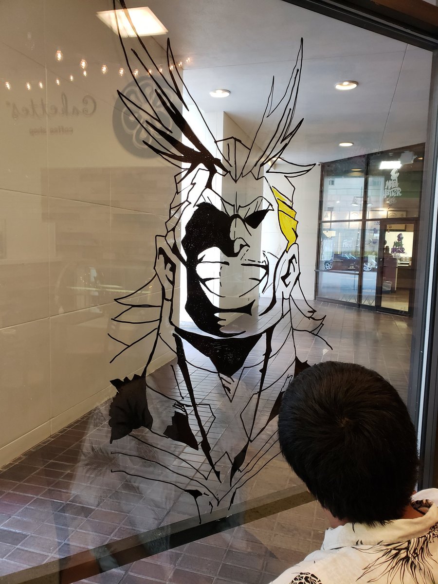 lizzardspit's tweet photo. Come down to #cakettes an snag a picture with your beverage and All Might to get a free cakette! #cakettes #animefest2018 #animefest #dallas #coffeeshop https://t.co/d3BfRVbYle