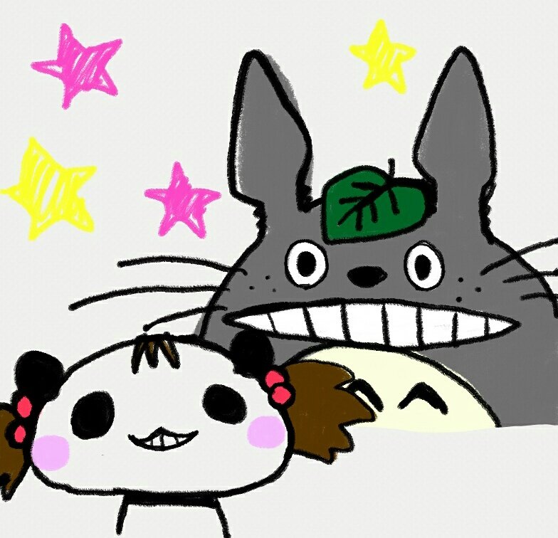 みかん イラストとか用 على تويتر トトロ終わっちゃった 過去イラスト 引っ張り出してみた トトロ となりのトトロ ぱんだ パンダ みかんちゃんちのぱんだ スマホでおえかき