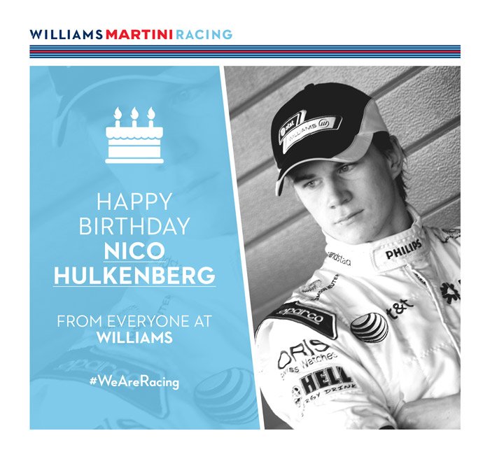 On behalf of everyone at Williams, Happy Birthday Nico Hulkenberg! 
