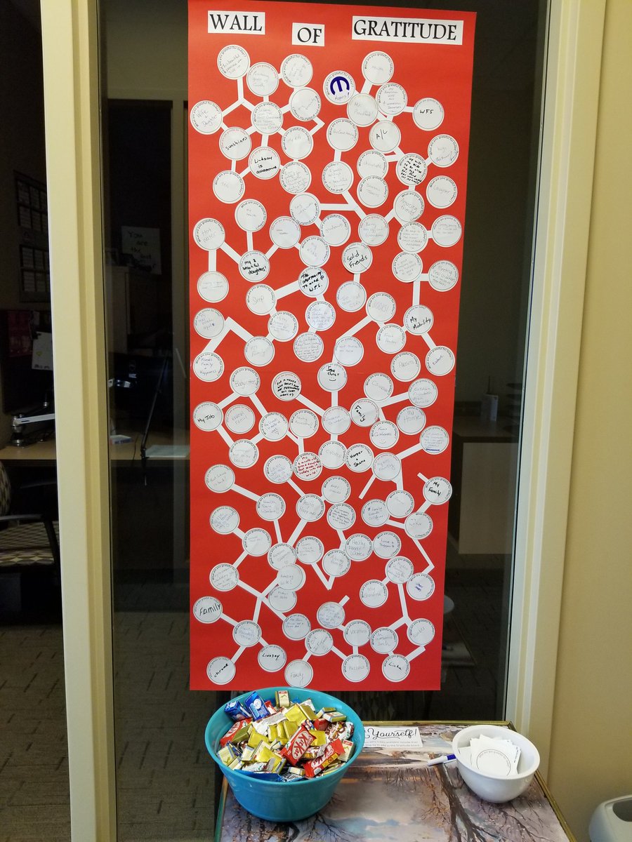 Love this idea @uwscisoc so we built a #wallofgratitude also @WallensteinFeed #grateful #awesome #reminder