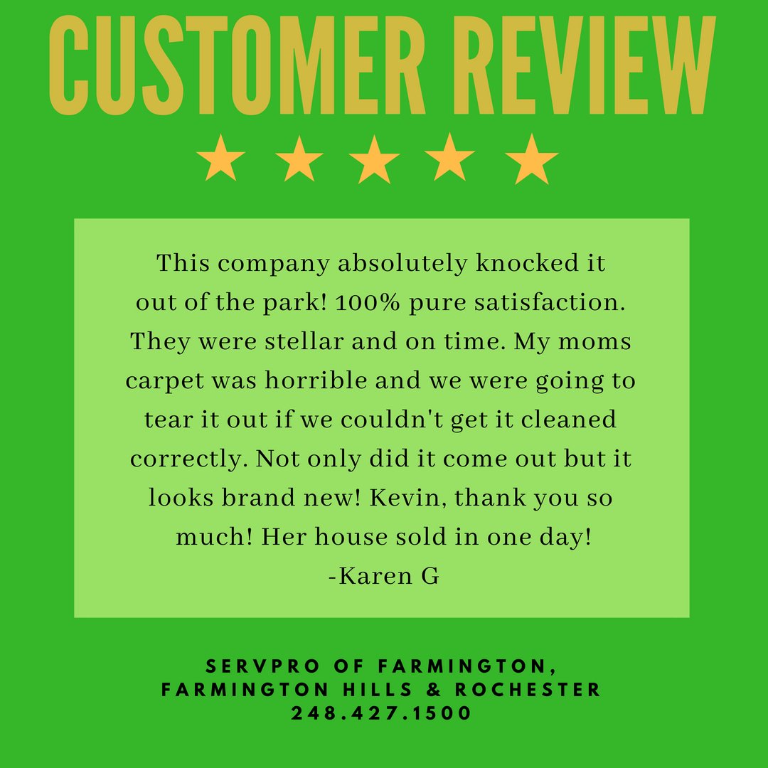 servproFFH's tweet photo. Nothing says Happy Friday like a great new review! https://t.co/ueKY1QFzNa