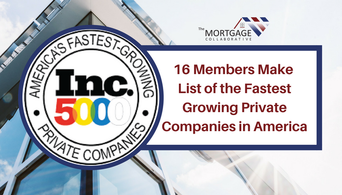 MtgCoop's tweet photo. We've got some more wonderful news to share! 13 of our Lender Members and 3 of our Preferred Partners have made Inc. 5000's list of the fastest-growing private companies in America. Congratulations from everyone here at TMC!  #TMCSummer2018 https://t.co/lDmRimdGCU https://t.co/LDjCgKdiud