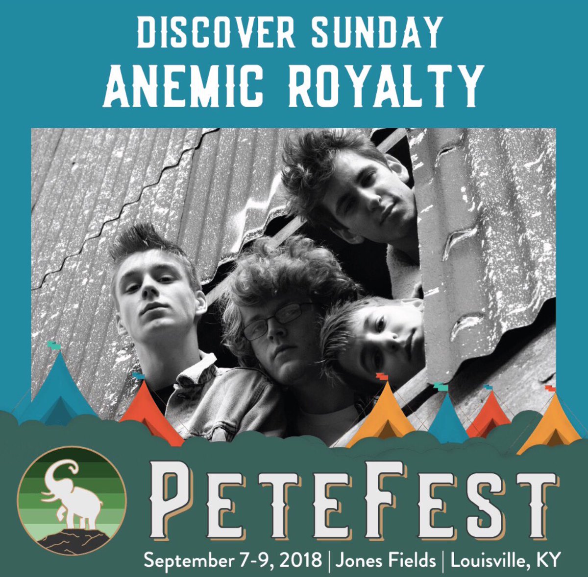 PeteFestKY's tweet photo. Meet our last Discover Sunday band, Anemic Royalty!🙌🏼 This garage rock band from Louisville will also take the stage @ the @LTLFest!🐘🎶🎵 https://t.co/LQMaIKkwHq