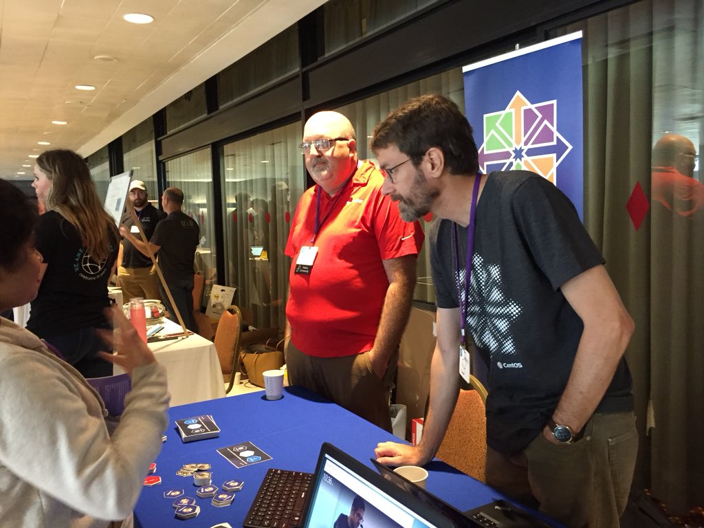 devconf_us's tweet photo. The #community area at #DevConfUS is in full swing. Be sure to check out @fedora @CentOSProject @RDOcommunity @patternfly_des @BU_Tweets @fsf tables in Ziskind Lounge. @redhatopen @redhatevents #RedHat #opensource #BosDev https://t.co/1wdJOPyPOz