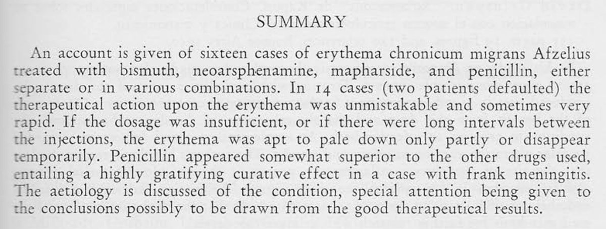 Europe has been curing #Lyme infections since at least 1951 but many fake Lyme activists are promoting an absurd conspiracy theory alleging that the US government spread the (curable, not easy to get) infection as a bioweapon in the 1970s 🙄