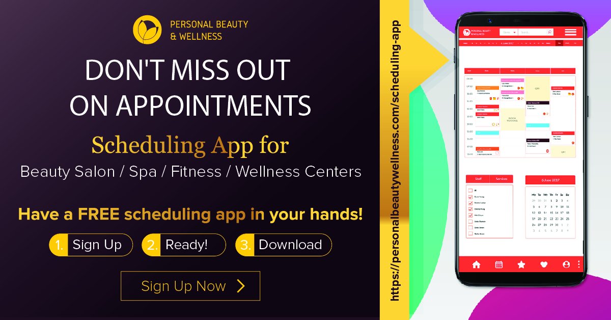 PersonalBeautyW's tweet image. PBW Pro. Customized appointment scheduling app for your Spa and salon services
Sign Up Now: bit.ly/2PVXDgL

#PBW #SchedulingSoftware #ShedulingApp #FreeWebsite #AppointmentTool #BookingApp