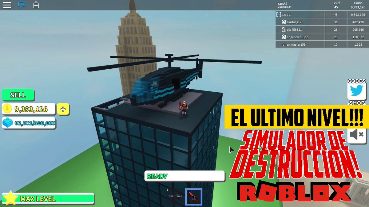 Samymoro On Twitter Jugamos Y Destruimos El Ultimo Nivel - roblox destruction simulator 2018 codes