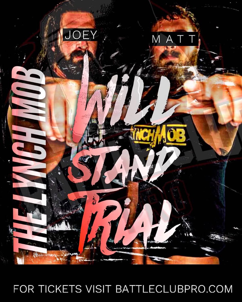 Battleclubpro's tweet photo. 🚨🔥Talent Announcement🔥🚨

💥 @LynchMob_423 Will Stand Trial💥

@TheJoeyLynch20 was unable to make his debut in March at #WelcomeToWar due to injury. However he &amp; his brother @theMattLynch423 are looking for a fight on 10/20 at #TrialByCombat Tix at https://t.co/PW2hTp72Um https://t.co/dTcezdp1Kh
