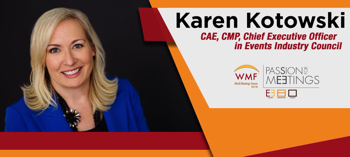 WorldMeetingsFo's tweet photo. .@karenkotowski, CAE, CMP, Chief Executive Officer in @Events_Council has more than 30 years of meeting planning, education and program management experience for non-profit associations and private sector companies. Wait for his panel in #WMForum18 #Summit #LosCabos. https://t.co/gryVuPBPFR