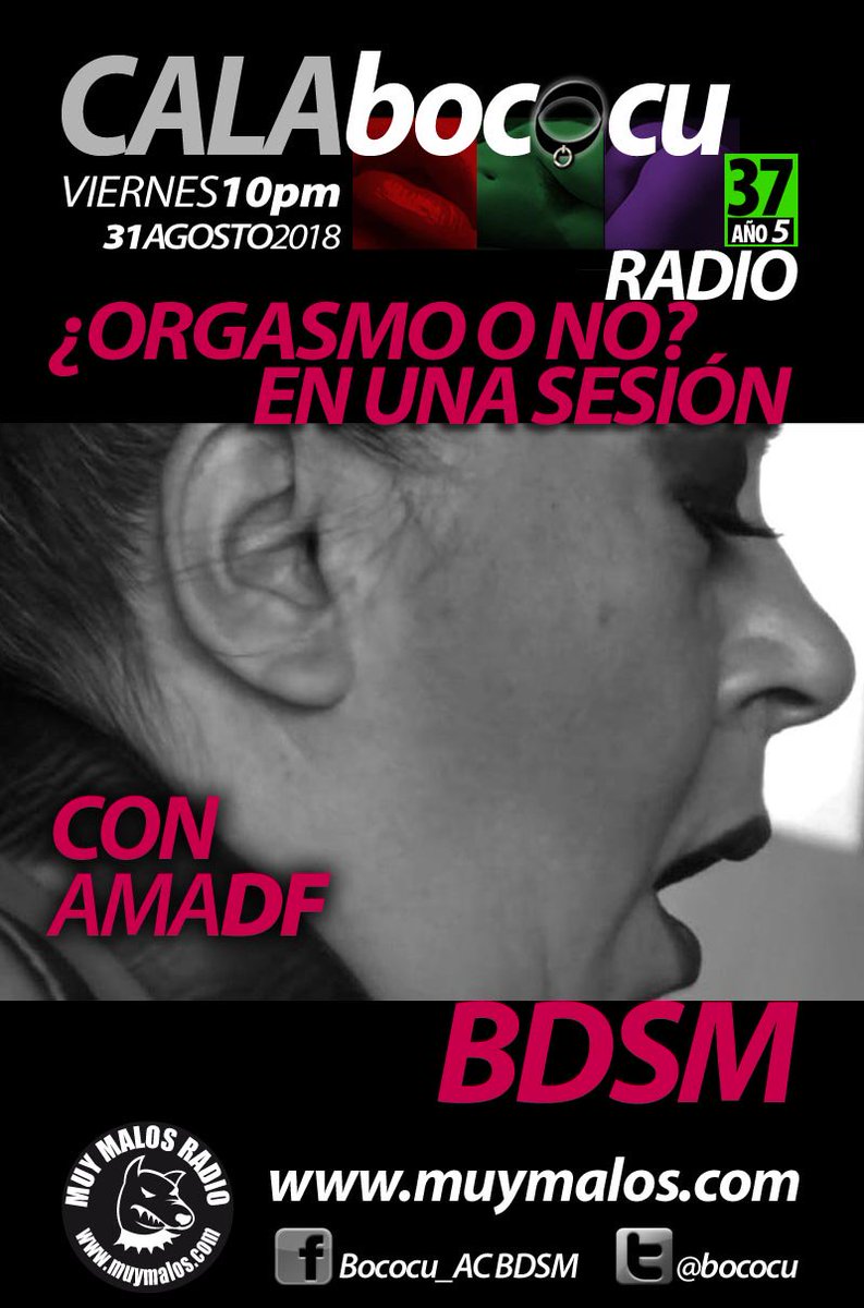 bococu's tweet photo. ¿Me ayudan a compartir?
Hoy 31 de agosto a las 10:00 pm
En #calabococu tu programa #BDSM en internet.
Ama DF Iliana Haalk y #bococu con el tema:
>>>> ¿orgasmo o no? En una sesión BDSM <<<<
En https://t.co/EP6MYlEHLM https://t.co/kyEP91MgGS