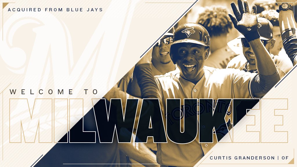 The #Brewers have acquired outfielder Curtis Granderson from the Toronto Blue Jays in exchange for outfielder Demi Orimoloye.